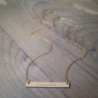 Custom bar Necklace - gold names - hand stamped names - custom layering necklace - gift for her - christmas gift - personalized necklace