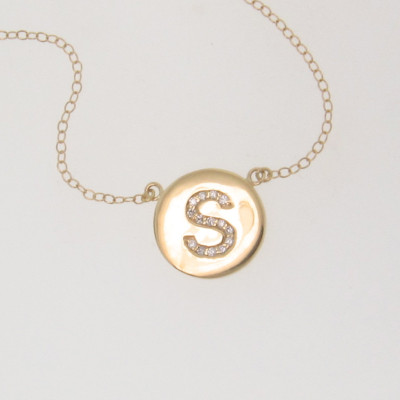 DIAMOND Initial Necklace - Your Letter Necklace 18k Yellow, White, or Rose Gold, Genuine Diamonds, Solid Gold Katie Holmes Necklace