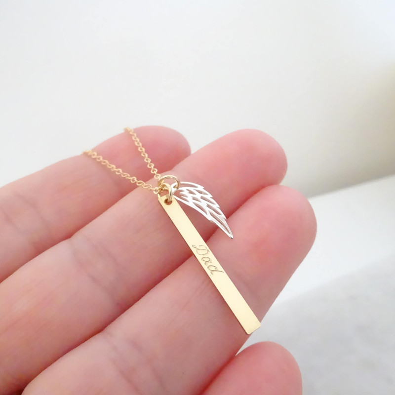 Personalised Fingerprint Feather Necklace | Button and Bean