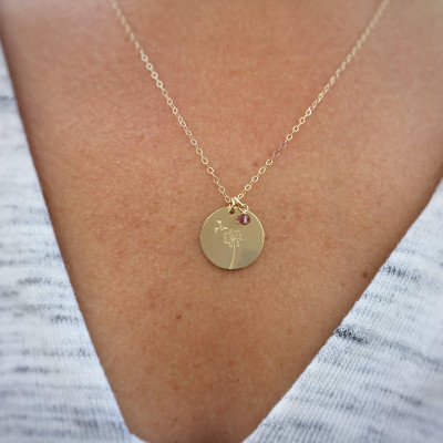 Dainty Gold Necklace, Delicate Gold Necklace, Birthday Gift, Birthday Jewelry, Dandelion Jewelry, Gift for Best Friend, 30th Birthday Gift