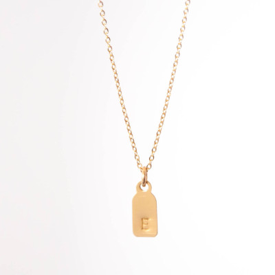 Dainty Initial Necklace in 18k solid gold, hand stamped and personalized necklaces