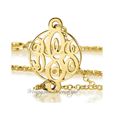Dainty Sideways Monogram Necklace 0.6Inch - Personalized sideways necklace Gold Plated