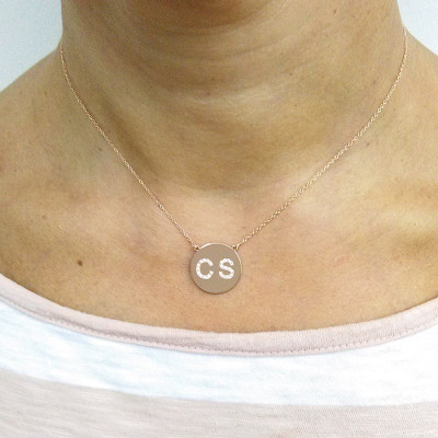 Diamond Initial Necklace /Handcrafted Initial Necklace/Personalized Christmas Gifts/Custom Initial Necklace / Diamond initial Disk Necklace