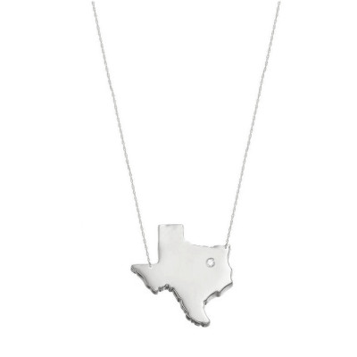 Diamond accent Necklace, State Charm Necklace, State Jewelry, States Pendant necklace 925 sterling silver