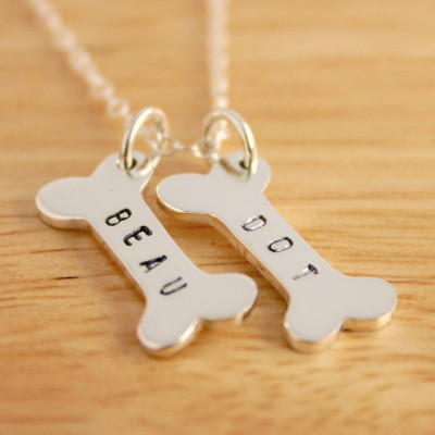 Dog Bone Necklace, personalized with dog name for the pet lover, dog necklace, remembering a pet, dog jewelry, commemorate a pet, pet loss