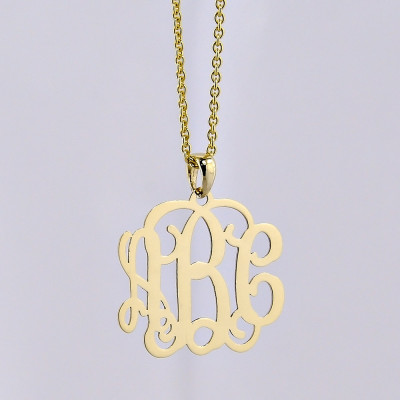 Extra Small 10kt or 18kt Solid Gold Mini 3 Initials Monogram Tiny Pendant 5/8 Inch Personalized Jewelry GM29