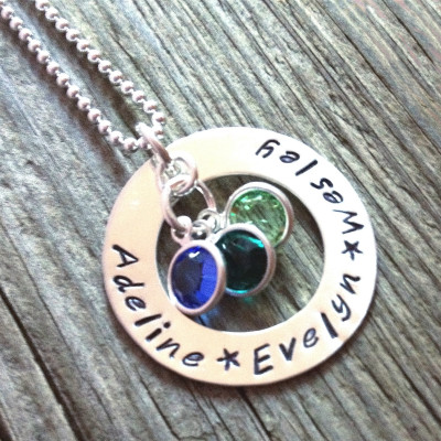 Family Necklace - Personalized Gift - Circle Necklace - Custom Children Name Ring - Eternity Necklace - Mother Gift