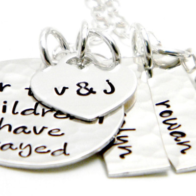 For this child I have prayed Necklace - Personalized Hand Stamped Jewelry Sterling Silver