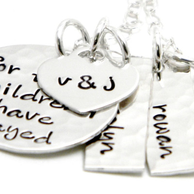For this child I have prayed Necklace - Personalized Hand Stamped Jewelry Sterling Silver