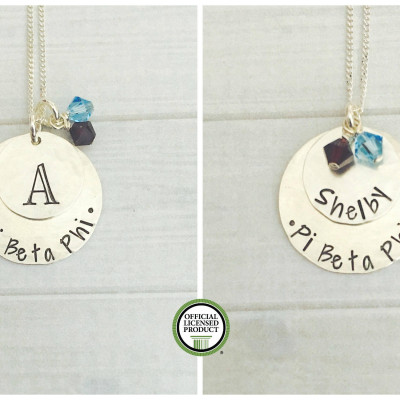 Gamma Phi Beta Necklace - Gamma Phi Beta Jewelry - Sorority Necklace - Sorority Jewelry - Initial Necklace - Big Sis Little Sis