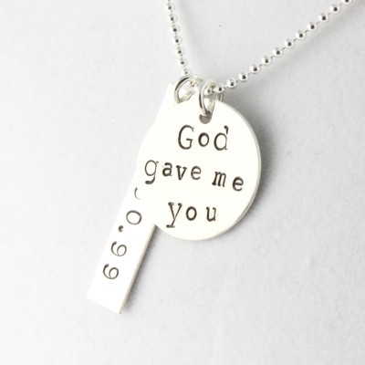 God Gave Me You Necklace - Mother's Day Gift For Mom - Personalized Necklace - Wedding Necklace With Date - Custom Mother's Necklace