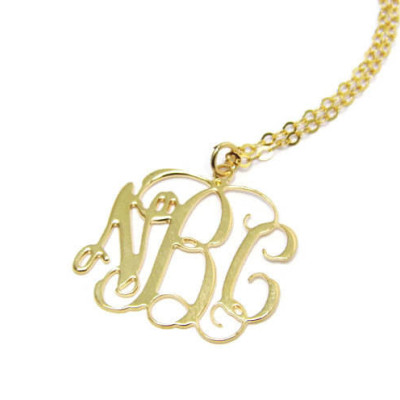 Gold 18k Monogram pendant. Personalized Initial necklace. Monogram necklace. Personalized pendend. Gold monogram necklace. Gifts