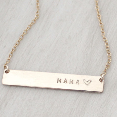 Gold Bar Mama Necklace - Silver Mama Bar Necklace - Name Bar Necklace - New Mom Necklace - Gift for Mom