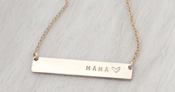 Gold Bar Mama Necklace Silver Mama Bar Necklace Name Bar Necklace New Mom Necklace Gift for 289831323 4051