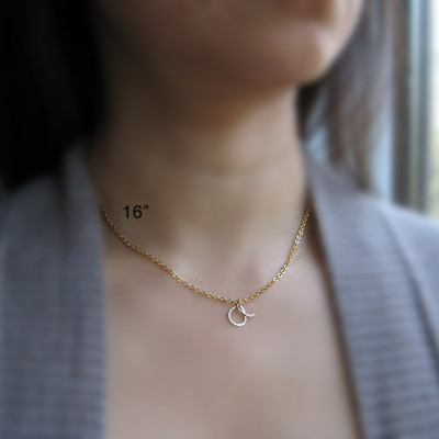 Gold Cursive Initial Necklace - 18k Gold Plated personalized lowercase script letter, small delicate chain, alphabet charm pendant, custom