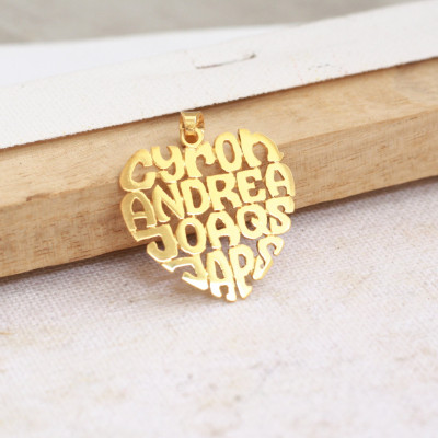 Gold Customized Monogram Heart Pendant