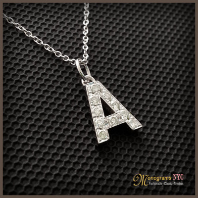 Gold Diamond Initial Necklace, Diamond Initial Pendant, Personalized Diamond Initial Necklace, Initial Necklace Gold,