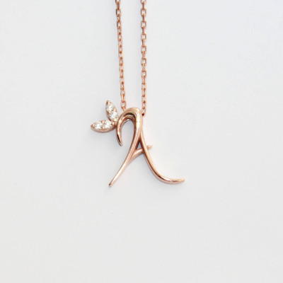 Gold Initial Necklace / Personalized Necklace / Personalized Bridesmaids Gifts / Alphabet Initial Necklace