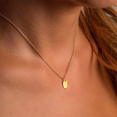 Gold Initial Necklace18k solid Gold Tag Necklace Initial Gift for Her Layered Necklace Bridal necklace dainty custom stamped monogram