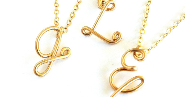 Thick hot sale initial necklace