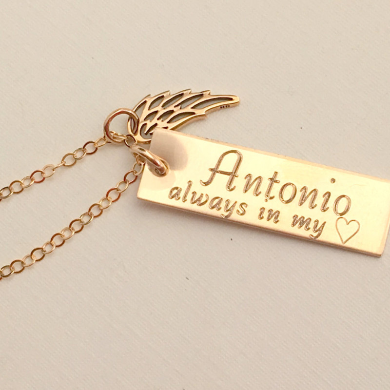 Gold Memorial Necklace Memorial Gift 