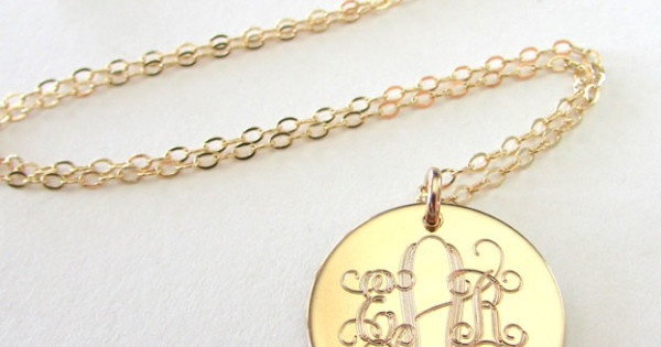 Gold Monogram Necklace Traditional Initial Pendant 14k Filled Charm Chain E Ria Designs Too - 14k Gold Monogram Pendant Gold Monogram Necklace Traditional Initial Pendant 14k Filled Charm Chain E Ria Designs Too - 14k Gold Monogram Pendant