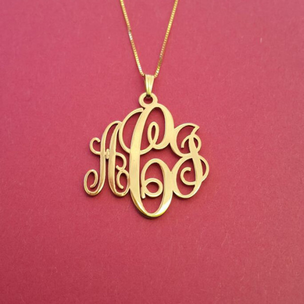 Gold Monogrammed Necklace Monogram Pendant Gold Mongram Necklace Monogram Jewelry Baby Naming Gift Gold Monogram Necklaces New Baby Gifts