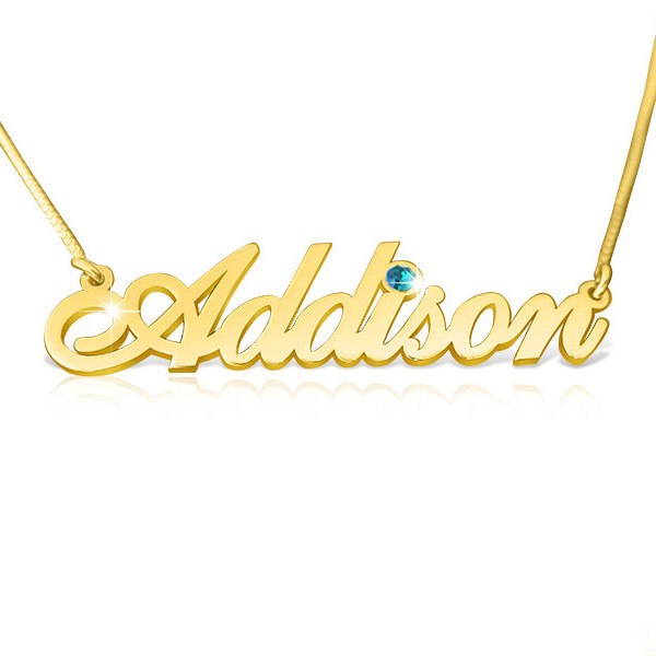 Gold Name Chain Real Gold Name Necklace With Name and Addison Necklace Special Gift For Birthday Gold Chain With Name Namme ketting