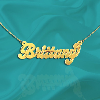 Gold Name Necklace - 18k Gold Plated Sterling Silver - Personalized Name Necklace - Made in USA