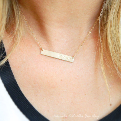 Gold Name Necklace, Custom Necklaces, 18k Gold Chain, Bar Necklace, Nameplate Necklace, Engraved Necklace, Personalized Necklace