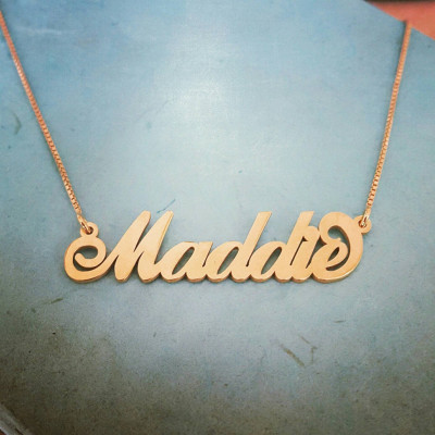 Gold Name Necklace, ORDER ANY NAME 18k Gold Plated, Free Shipping Personalized Name Chain Monogram Necklace Gold Chain, Maddie Necklace