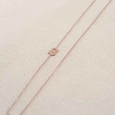 Gold Sideways Initial Necklace | Alphabet Necklace | Personalized Jewelry | Letter Necklace | Bridesmaids Gift | Christmas Gift For Women
