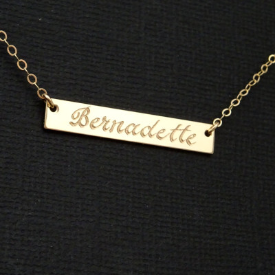 Gold bar necklace, Name Necklace, Name Plate Necklace, Initial Necklace, Monogram Necklace, Christmas gift for her