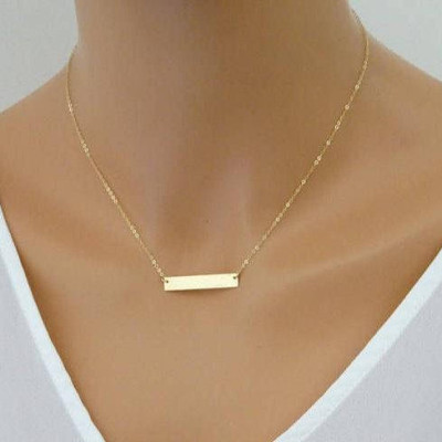 Gold bar necklace, Name Necklace, Name Plate Necklace, Initial Necklace, Monogram Necklace, Christmas gift for her