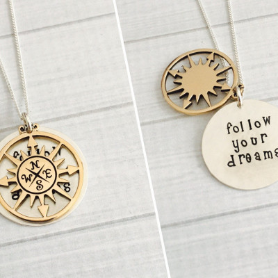 Graduation Jewelry - Follow Your Dreams Necklace - Graduation Gift - Inspirational Gift - Hidden Message Necklace - Christmas Gift for Her