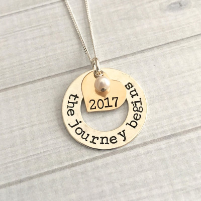 Graduation Jewelry - The Journey Begins Necklace - 2017 Graduation Necklace - Graduation Gift