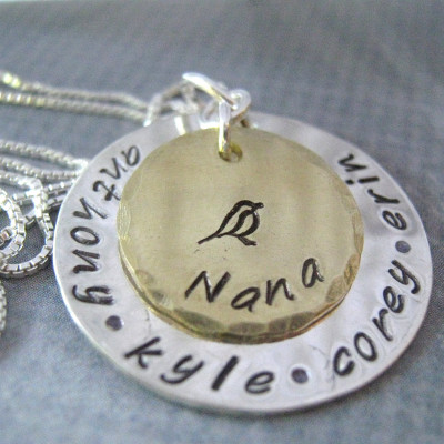 Grandma Necklace - Grandma Jewelry - Mother's Day - Nana necklace - personalized jewelry - Personalized Necklace - Hand Stamped Necklace