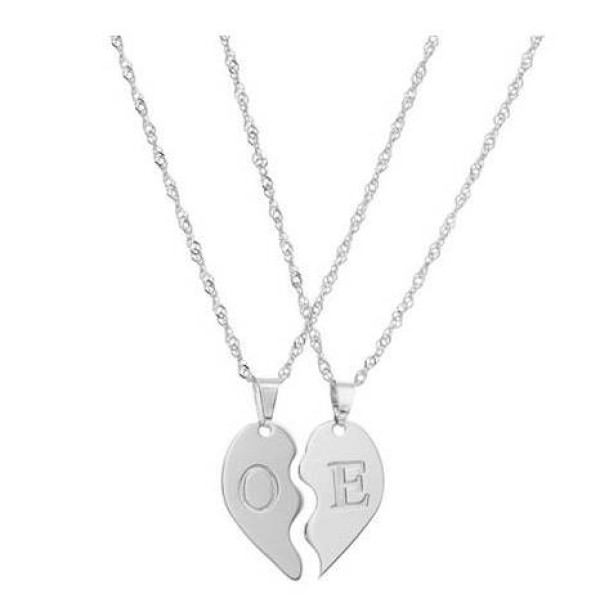 Half Heart Necklace - Split Heart Necklace - Best Friend Necklace - BFF Necklace - Mother Daughter Necklaces - Friendship Necklace