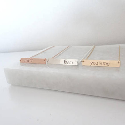 Hand stamped bar necklace, Your Name Necklace, Kids names jewelry, Initials Necklace, Bridesmaid Gifs, Gift for for her. LAminiJewelry