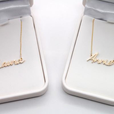 Handwriting Jewelry Necklace Solid 18k Gold Cursive Name Necklace Actual Handwriting Necklace, Custom Name Necklace, Custom Handwritten Gift