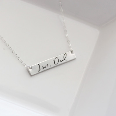 Handwriting Necklace - Custom Handwriting Necklace Engraved Signature Handwriting Gift for Her Signature Necklace, Remembrance Gift Engraved