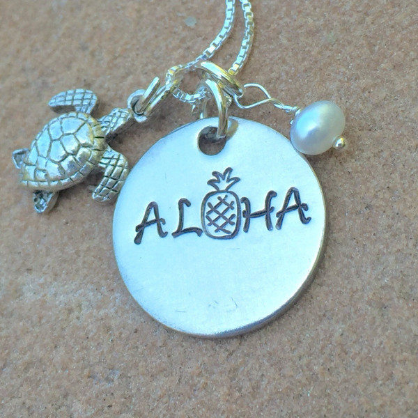 Hawaiian Jewelry, Hawaiian Necklace, Pineapple Necklace, Aloha Pineapple Necklace , Hawaii, Aloha Necklace, natashaaloha