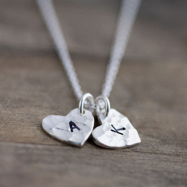 Heart Mommy Necklace, Custom Hand Stamped Necklace Jewelry, Personalized Gift for Mom, Jewelry for Grandma, Mom Gift, Initial Necklace