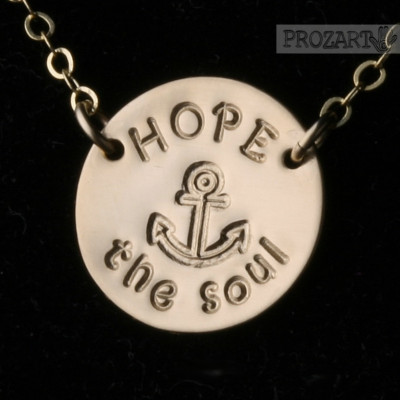 Hope anchors the soul Necklace,Personalized bible verse disc,Hand stamped faith necklace,bible verse jewelry,initial or full name necklace