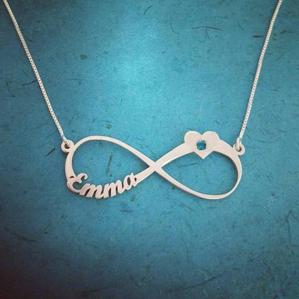 Infinity Necklace with Name Infinity Name Necklace Silver Infinity Nameplate Personalized Infinity Chain Forever Symbol Infinity Style