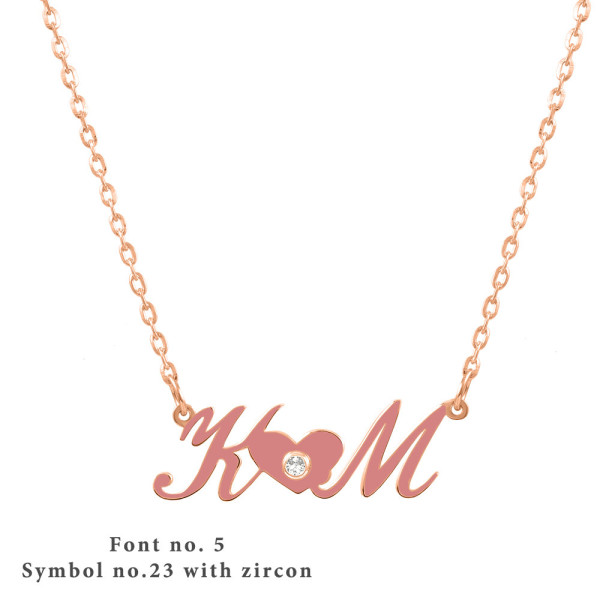 Initial Enamel Necklace Sterling Silver 925,Rose Gold Necklace,Yellow Gold Necklace,Monogram Necklace,Personalized Necklace,Symbol Necklace