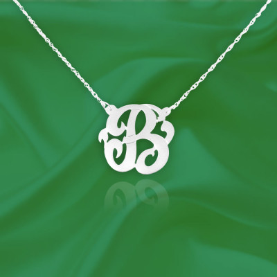 Initial Necklace Sterling Silver Personalized Name Initial Necklace with Initial of Your Choice - Made in USA