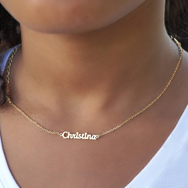 Kids Personalized Name Necklace - Customize it With Your kid's Name - Nameplate Necklace in Sterling Silver, 18k gold-plated, Solid Gold