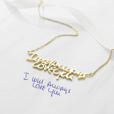 LARGE handwriting necklace • Actual handwriting jewelry • Memorial jewelry for wedding • Keepsake jewelry • Gift for sister CHN12