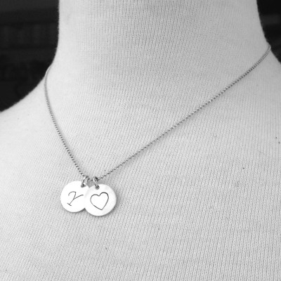 Large Initial Heart Necklace, Sterling Silver Initial Necklace, Letter Y Necklace, Letter Y Pendant, Charm Necklace, Hand Stamped Necklace